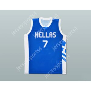 Aangepast Elke naam Elk team GRIEKENLAND VASSILIS SPANOULIS 7 BASKETBALJERSEY Alle gestikte maten S M L XL XXL 3XL 4XL 5XL 6XL Topkwaliteit