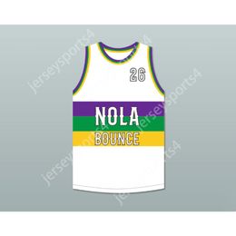Custom Any Name Any Team Juvenile 26 NOLA BOUNCE BLANC BASKETBALL JERSEY ALL TIME TIME S-6XL