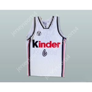 Personnalisé n'importe quel nom n'importe quelle équipe MANU GINOBILI JERSEY DE BASKET-BALL EUROPÉEN 6 Tous cousus Taille S M L XL XXL 3XL 4XL 5XL 6XL Qualité supérieure