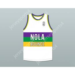 Custom Any Name Toute équipe Sissy Nobby 9 NOLA BOUND BLANC BASKETBALL MAISEY TOUTES TIME TIME TIME S-6XL