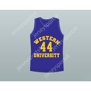 Aangepast Elke naam Elk team THE PUNT SHAVER 44 WESTERN UNIVERSITY DOLFIJNEN WIT BASKETBALJERSEY BLAUWE CHIPS Alle gestikte maten S M L XL XXL 3XL 4XL 5XL 6XL Topkwaliteit