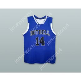 Custom Elke naam Elk team Zach Lavine 14 Bothell High School Cougars Blue Basketball Jersey Alle gestikte maat S-6XL topkwaliteit