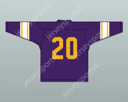 Custom Any Name Mens Youth / Kids Gavin Gray 20 Louisiana University Purple Football Jersey 1 cousu S-6XL