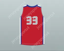 Aangepast elke naam heren jeugd/kinderen tacko herfst 33 elk 1 leer 1 elite aau rode basketbal jersey 1 top gestikt s-6xl