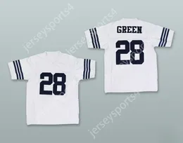 Custom elk naamnummer heren jeugd Darrell Green 28 Jesse H. Jones High School White Football Jersey top gestikt S-6XL
