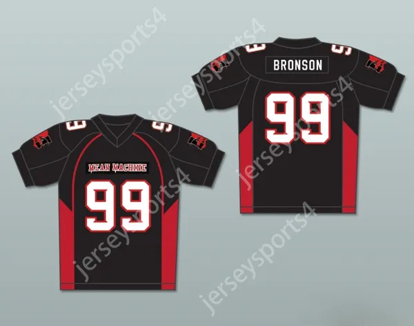 Custom tout numéro de nom Mens Youth / Kids 99 Bronson Mean Machine Convicts Football Jersey comprend les correctifs S-6XL de patchs.