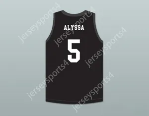 Custom tout numéro de nom pour hommes / enfants Alyssa 5 Mamba Ballers Black Basketball Jersey Top cousé S-6XL