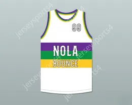 Custom Any Nom Number Mens Youth / Kids Big Freedia 99 NOLA BOUCHE BLANC BASKETBALL TOP TOP STTITTED S-6XL