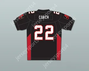 Custom elk naamnummer Heren Jeugd/Kids Burt Reynolds 22 Coach Nate Scarborough Mean Machine Convicts voetbal jersey bevat patches genaaid S-6XL