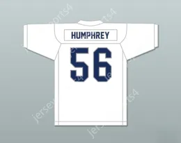 Aangepaste naamnummer Heren Jeugd/Kinderen Creed Humphrey 56 Shawnee High School White Football Jersey 2 gestikt S-6XL