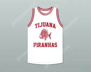 Custom Any Name Number Mens Jeugd/Kinderen Danny Trejo 5 Tijuana Piranhas White Basketball Jersey Mexicaanse uitbreidingsteam top gestikt S-6XL