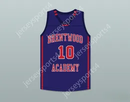 Custom elk naamnummer Heren Jeugd/Kinderen Darius Garland 10 Brentwood Academy Eagles Dark Blue Basketball Jersey 1 Top gestikte S-6XL