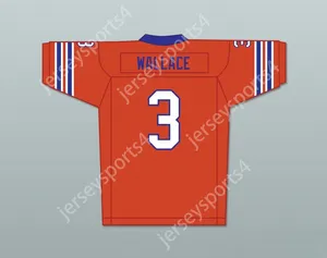 Custom Any Nom Number Mens Youth / Kids Derek Wallace 3 Mud Dogs Home Football Jersey avec Bourbon Bowl Patch Top cousé S-6XL