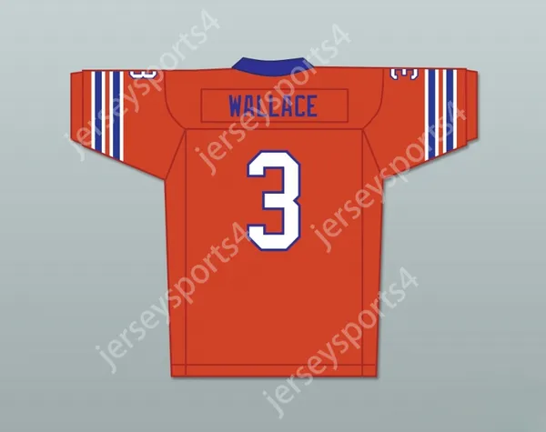 Custom Any Nom Number Mens Youth / Kids Derek Wallace 3 Mud Dogs Home Football Jersey avec Bourbon Bowl Patch Top cousé S-6XL