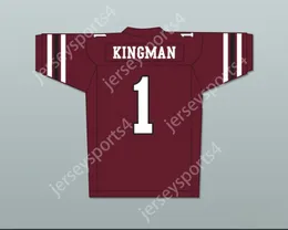 Custom tout numéro de nom pour hommes / enfants Dwayne Johnson Joe Kingman 1 Boston Rebels Home Football Jersey comprend la ligue Patchtop cousue S-6XL