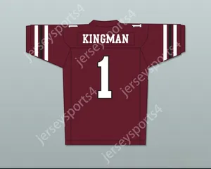 Custom elk naamnummer Heren Jeugd/Kinderen Dwayne Johnson Joe Kingman 1 Boston Rebels Home Football Jersey bevat League Patchtop Stitched S-6XL