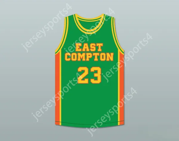 Custom tout numéro de nom Mens Youth / Kids East Compton Clovers Jersey Green Basketball Top Centred S-6XL