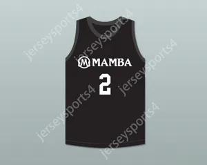 Aangepaste naamnummer Heren Jeugd/Kinderen Gianna 2 Mamba Ballers Black Basketball Jersey Top gestikt S-6XL