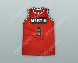 Custom Any Nom Number Mens Youth / Kids Gina Waters-Payne 3 Martin Red Basketball Jersey Top cousé S-6XL