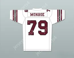 Custom elk naamnummer Heren Jeugd/Kinderen Jamal Duff Clarence Monroe 79 Boston Rebels Away Football Jersey bevat League Patch Top gestikte S-6XL