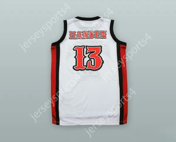 Custom Any Nom Number Mens Youth / Kids James Harden 13 Artesia High School White Basketball Jersey Top cousé S-6XL