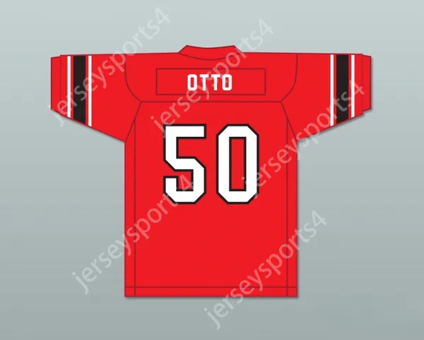 Custom Any Nom Number Mens Youth / Kids Jim Otto 50 Wausau East High School Lumberjacks Red Football Jersey 1 TOP STTITTED S-6XL
