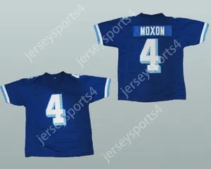 Custom tout numéro de nom pour hommes / enfants Jonathan Moxon 4 West Canaan Coyotes Football Jersey Varsity Blues Top Stitted S-6XL