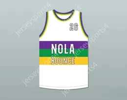 Personalizado cualquier número de nombre para hombres jóvenes/niños Juveniles 26 Noha Bounce White Basketball Jersey Top cosido S-6XL