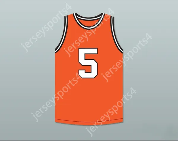 Custom tout numéro de nom pour hommes / enfants Lambeau Fields 5 Orange Prison Basketball Jersey Les retours supérieurs S-6XL