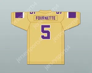 Aangepaste naamnummer Heren Jeugd/Kinderen Leonard Fournette 5 St. Augustine High School Purple Knights Old Gold Football Jersey Top gestikt S-6XL