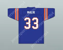 Custom Any Name Number Heren Jeugd/Kids Malik Token 33 John Hughes High School Wasps Blue Football Jersey Niet een andere Teen Movie Top gestikte S-6XL