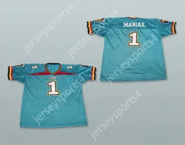 Custom tout numéro de nom pour hommes / enfants Memphis Maniax 1 Jersey de football comprend des correctifs brodés S-6XL.