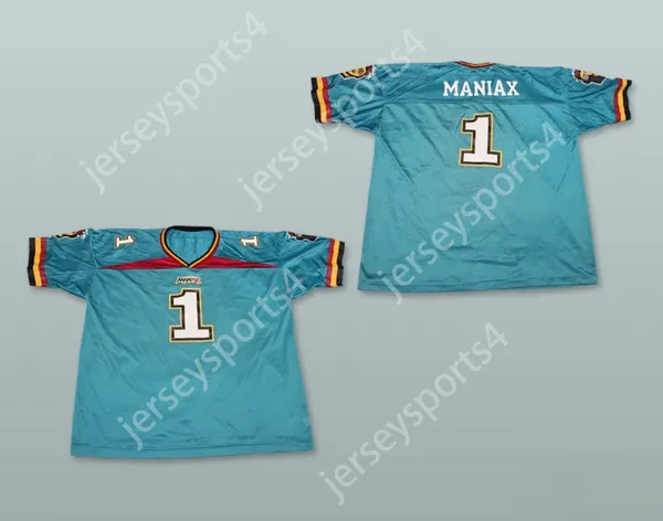 Custom tout numéro de nom pour hommes / enfants Memphis Maniax 1 Jersey de football comprend des correctifs brodés S-6XL.