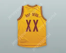 Custom tout numéro de nom pour hommes / enfants mgk xx rap diable jersey de basket-ball jaune top cousu s-6xl