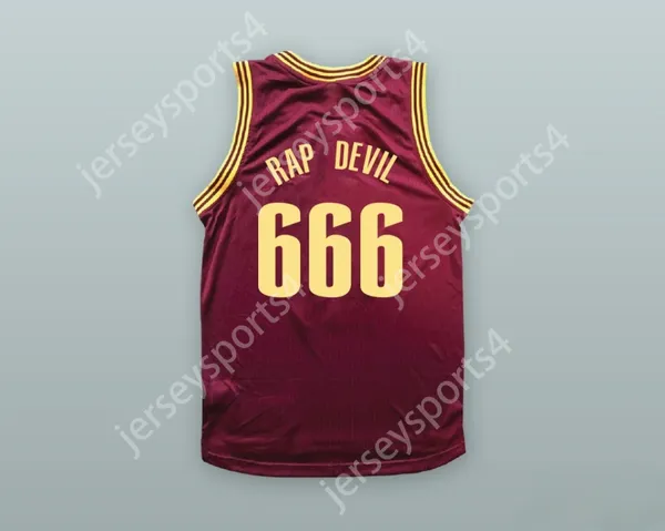 Custom Any Nom Number Mens Youth / Kids Mgk 666 Rap Devil Maroon Basketball Jersey cousé S-6XL