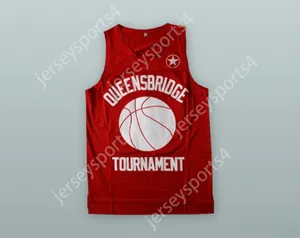 Aangepaste naamnummer Heren Jeugd/Kids Prodigy 00 Queensbridge Tournament H.N.I.C.Rode basketbal jersey top gestikt S-6XL