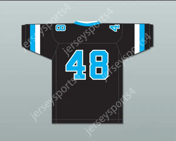 Custom Any Nom Number Mens Youth / Kids Rob Gronkowski 48 Woodland Hills High School Wolverines Black Football Jersey 1 TOP STTITTED S-6XL