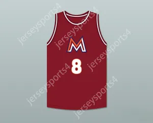 Custom elk naamnummer Heren Jeugd/Kinderen Rui Hachimura 8 Meisei High School Maroon Basketball Jersey 1 Top gestikte S-6XL