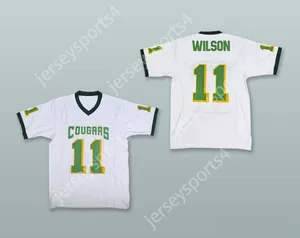 Custom elk naamnummer Heren Jeugd/Kinderen Russell Wilson 11 Collegiate School Cougars White Football Jersey 2 Top gestikte S-6XL