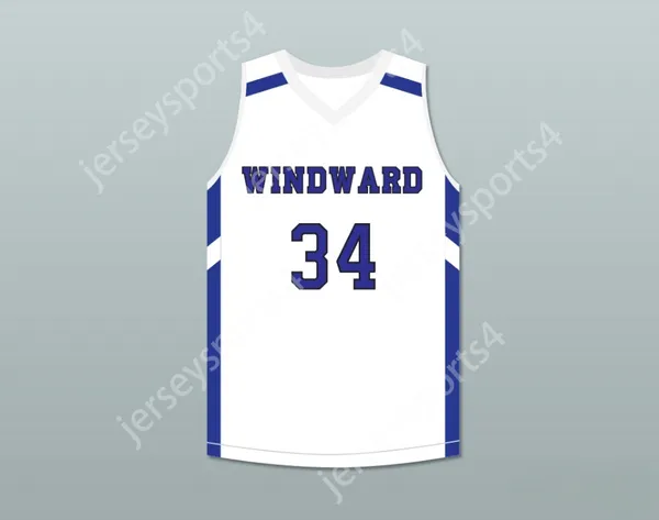 Custom Any Nom Number Mens Youth / Kids Shareef O'Neal 34 Windward School Wildcats White Basketball Jersey 1 Top cousé S-6XL