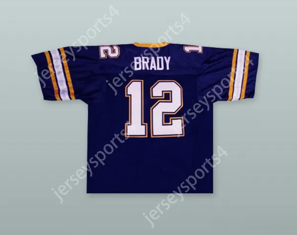 Custom tout numéro de nom pour hommes / enfants Tom Brady 12 Junipero Serra Padres High School Football Jersey Top cousé S-6XL