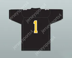 Custom Any Nom Number Mens Youth / Kids Travis Kelce 1 Cleveland Heights High School Tigers Black Football Jersey 1 TOP STTITTED S-6XL