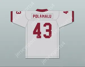 Personalizado cualquier número de nombre para hombres jóvenes/niños Troy Polamalu 43 Douglas High School Trojans Gray Football Jersey 1 Top cosió S-6XL