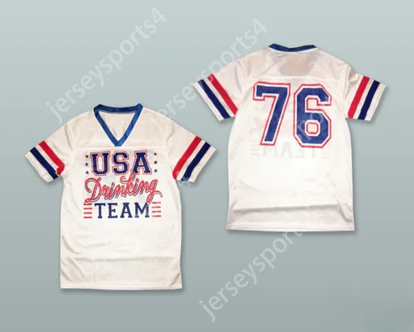Custom Any Nom Number Mens Youth / Kids USA Team Drinking 76 White Football Jersey Top cousé S-6XL