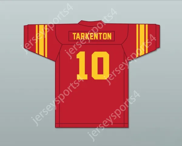 Custom Any Nom Number Mens Youthfran Tarkenton 10 Clarke Central High School Gladiators Red Football Jersey 1 Top cousé S-6XL