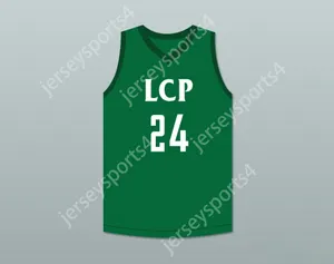 Custom n'importe quel nombre pour hommes / enfants Tacko Automne 24 Liberty Christian Prep Lions Green Basketball Jersey 1top cousé S-6XL