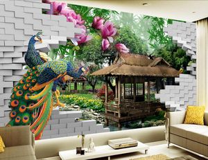 Custom elke maat 3D-stereoscopische creatieve mode bamboe bos HD TV achtergrond Moderne woonkamer wallpapers