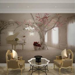 Sur mesure toutes les tailles de papier peint mural mur 3D pour le salon, la mode moderne belle nouvelle Muraux fond d'arbre