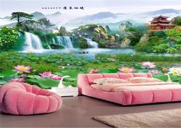 Personnalisé toute taille 3d papier peint salon Penglai pays des merveilles paysage peinture TV fond décoration murale murale Wallpapers7880062