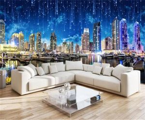 Custom Any Size 3D Wallpaper Ultra Hd Night City Landscape Living Room Bedroom TV Fond